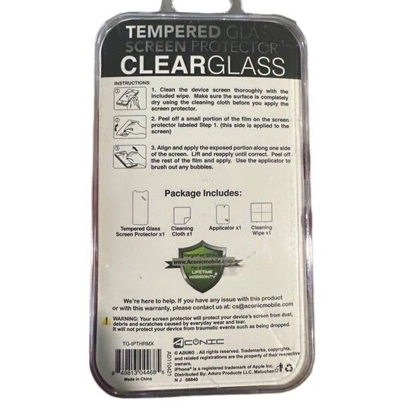 IPHONE 13 PRO MAX/ IPHONE 12 PRO MAX 9H clear tempered glass screen protector - Picture 2 of 2